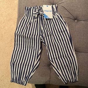 Mayoral 24m blue and white striped pants. NWT